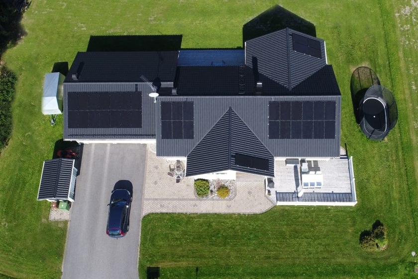 Solceller på villa i Piteå