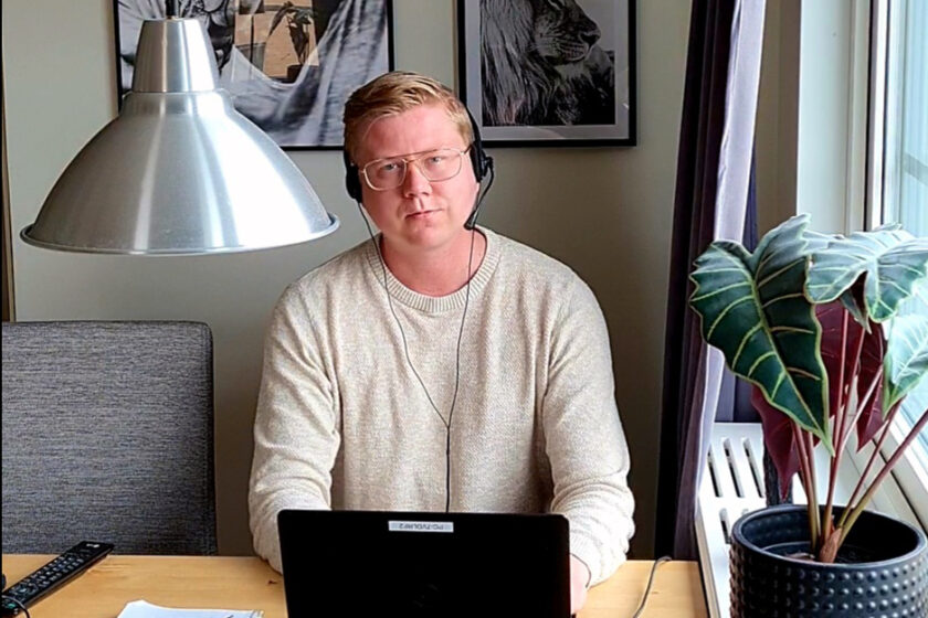 Jonathan Mäki praktiserar på distans