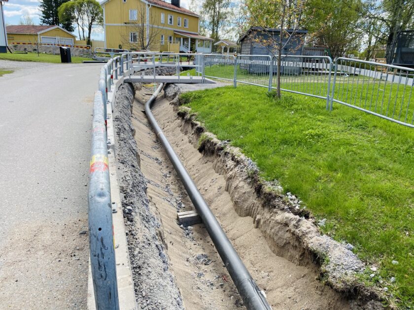 Fjärrvärmekulvert inför installation