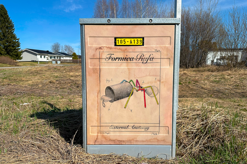 Bidrag nr 13 - Formica Rufa - i 2024 års tävling konst på elskåp - Pite on my mind