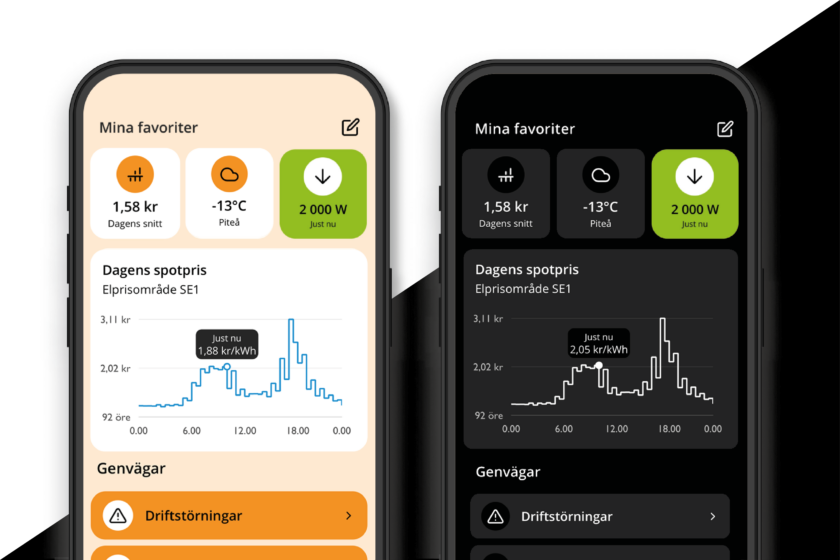 Dark and light mode side by side