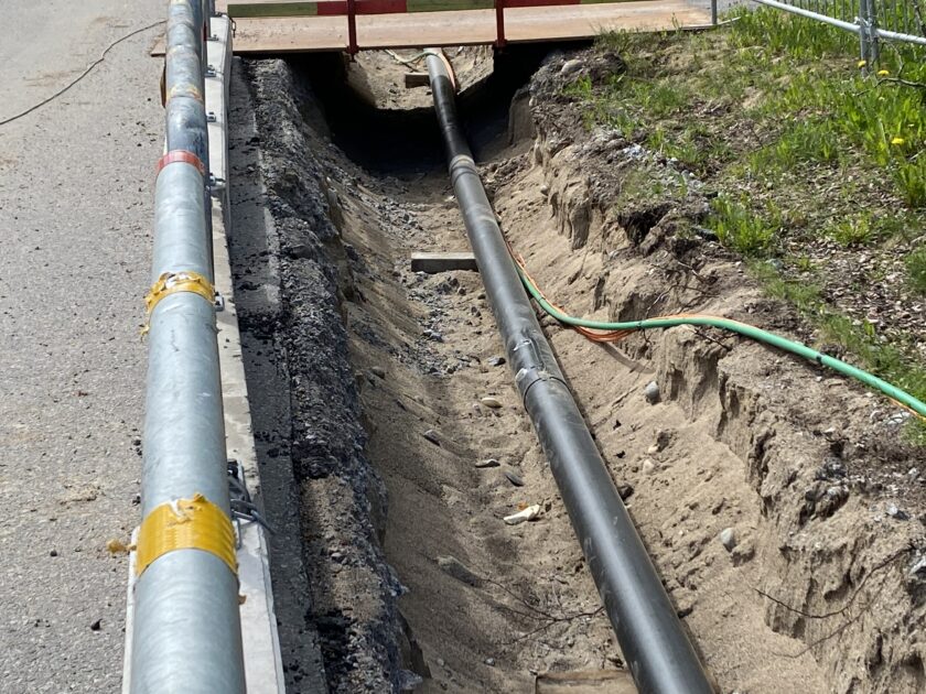 Rör som har grävs ner i marken